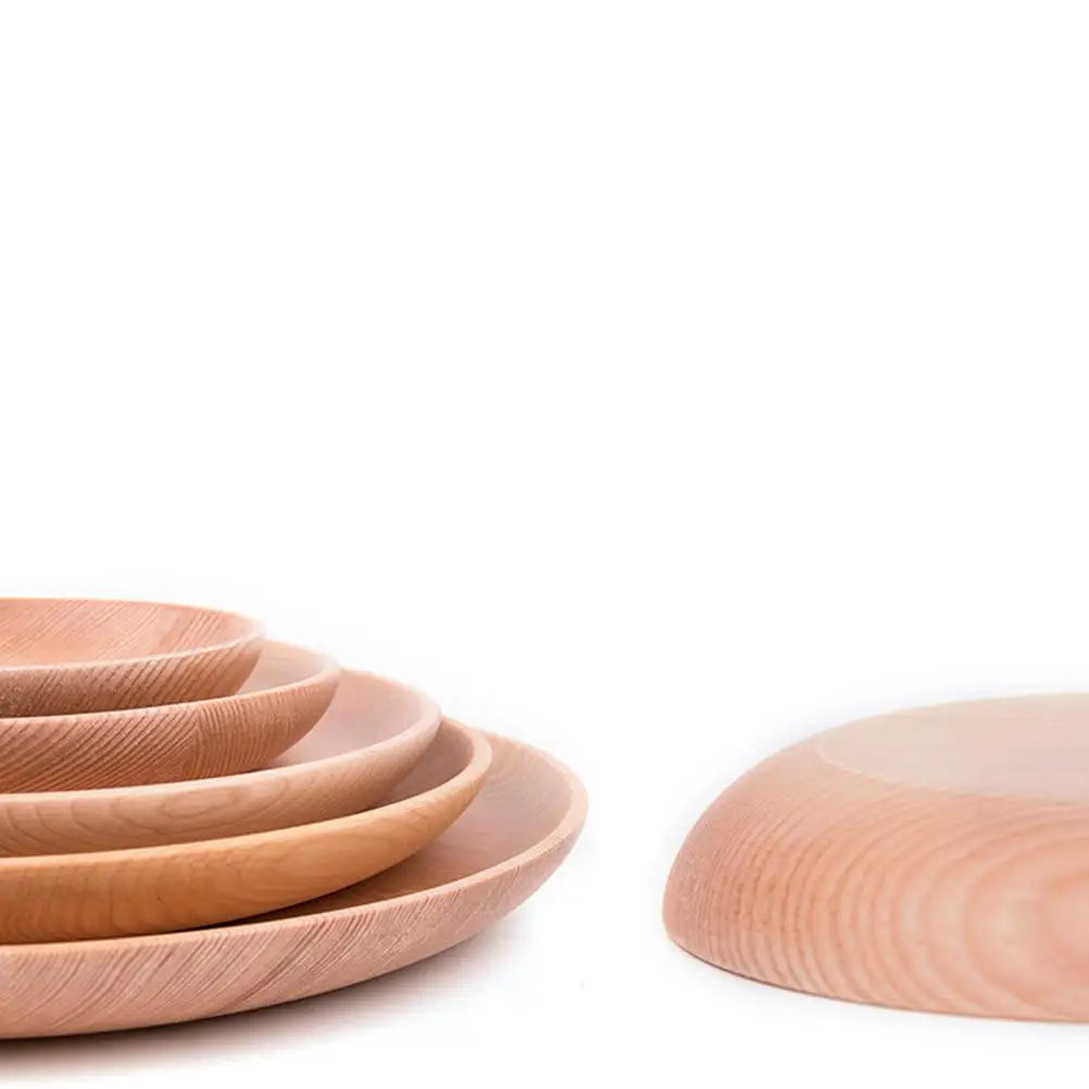Dessert Plates Wooden Dinnerware Round Serving Platter
